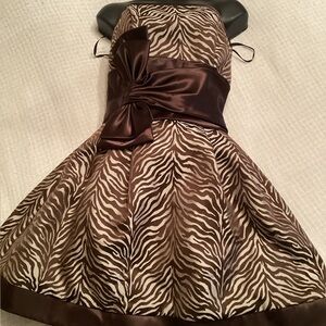 Jessica McClintock Zebra Print Dress